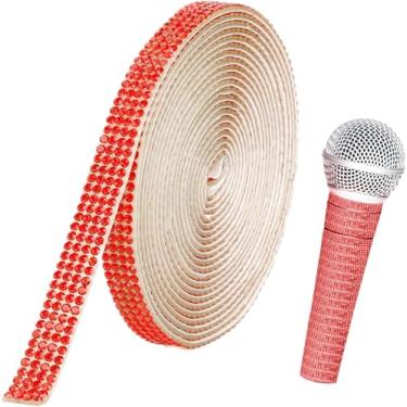 Imagem de Fita adesiva de strass para microfone: engrenagem brilhante para decoração de palco; fácil aplicação, durável, ideal para shows de eventos de karaokê (cor 5)