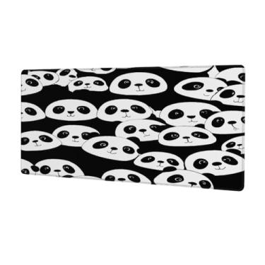 Imagem de Tapete de rato grande e fofo de panda de desenho animado à prova d'água com protetor de mesa estendido para computador, base de borracha antiderrapante para escritório, computador, teclado, laptop e