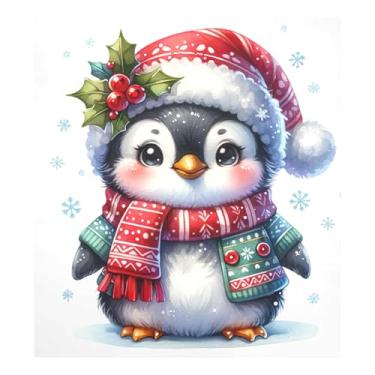 Imagem de Adesivo magnético para lava-louças, pinguim de inverno, adesivo magnético para lava-louças, adesivo de geladeira, 58 cm L x 66 cm A