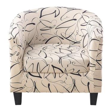 Imagem de NILUOH Capa para cadeira de clube, 2 peças, capa elástica para cadeira de banheira, capa de poltrona de elastano macio, capa giratória para cadeira de sofá, protetor de móveis para sala de estar