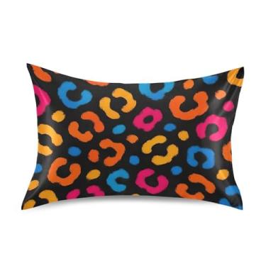 Imagem de Art Leopard Animal Spots Preto Cetim Fronhas Estampadas Refrigerantes Cama Macia Travesseiro Animal Fofo Padrão King Queen Fronha Tamanho Padrão 66 cm x 50 cm