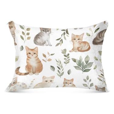 Imagem de Lindas fronhas decorativas brancas de flanela tamanho queen king size fronha floral animal para cama de casa sofá, tamanho king, 50,8 cm x 101,6 cm