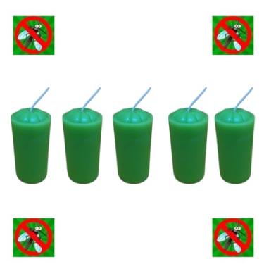 Imagem de Kit 5 Velas Repelentes Com Óleo Essencial de Citronela - 3,5 x 7,0 Cm - 68 G. Repelente, Aromatizante, Realmente Eficaz contra Insetos.