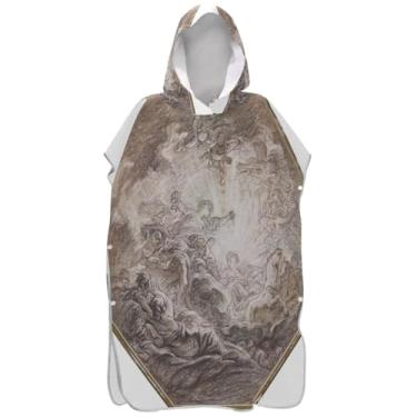 Imagem de Joisal Rococó Hercules Print Poncho de surf para adultos trocador plus size ponchos femininos com capuz impressão toalha de praia