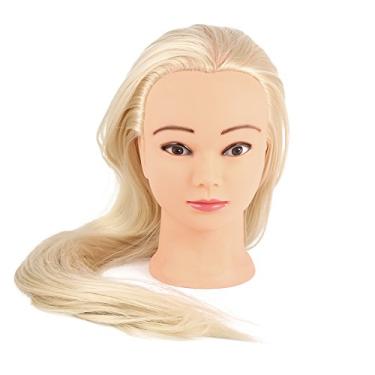 Imagem de Dioche Cabeça de Manequim de Cosmetologia, Cabeça de Prática de Treinamento Com Cabelo de Fibra de Alta Temperatura para Estudantes de Cabeleireiro, Inclui Suporte de Braçadeira e (mg202)