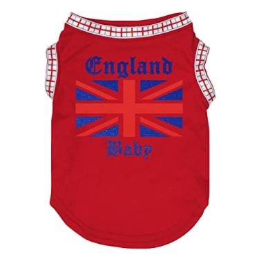 Imagem de Petitebella Camiseta de cachorro com bandeira de Jack da Inglaterra (vermelha, GG)