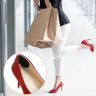 Imagem de 2 pares de almofadas autoadesivas de malha para sapatos soltos, homens e mulheres, protetores de enchimento de calcanhar nas costas (5 mm, preto), Preto