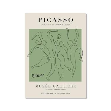 Imagem de Arte de parede verde sálvia Matisse William Morris Bauhaus Impressão floral abstrata Mercado de Flores Cartaz Picasso Estética Decoração de Parede para Sala de Estar (SKU1,30.5x40.6 cm = (30x40cm