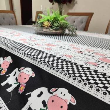 Imagem de Toalha de Mesa Oxford Estampado 4 lugares 140x140 Estampa:Vaquinha - A