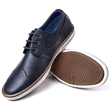 Imagem de Mio Marino sapato Oxford masculino casual – sapato social masculino casual confortável, Urban Rugged Collection - True Blue, 10.5