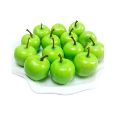 Imagem de Mini Maçãs Vermelhas E Verdes 10 Peças Frutas Artificiais De Espuma Pa