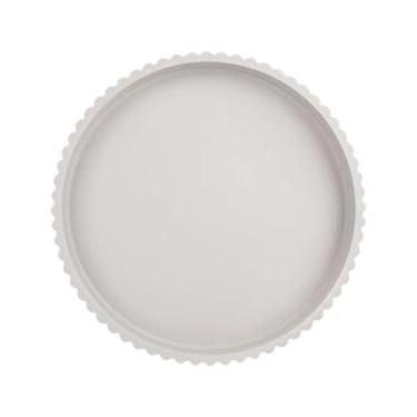 Imagem de Generic Bandeja de madeira para servir, travessa redonda de 28 cm para decoração de banheiro, ideal para frutas, legumes e outros alimentos.