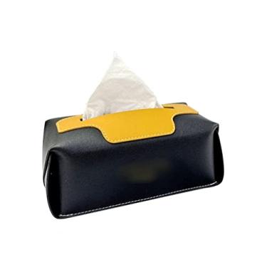 Imagem de Caixa de lenços estilo nórdico caixa de papel higiênico para sala de estar para transporte de carro organizador de quarto caixa de lenços dobrável (cor: branco, tamanho: 21,5 * 11,5 * 8 cm) (preto