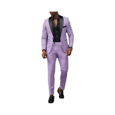 Imagem de Conjunto De Terno Slim Fit Masculino De 2 Peças Com Botão Único Para C