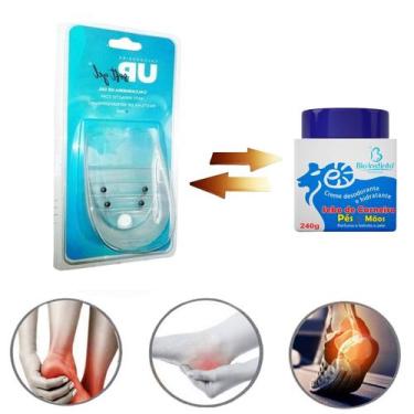 Imagem de Par Calcanheira Magnética Em Gel Anti Impacto + Creme Sebo de Carneiro