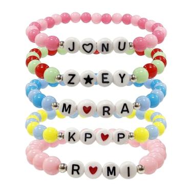 Imagem de Annymall Conjunto de pulseiras de brinquedo inspirado na Coreia-Pop para mulheres, pulseiras pop coreanas, joias da amizade, para produtos Huntrix para fãs de Rumi Mira Zoey, presentes de Natal
