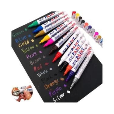 Imagem de Conjunto De Canetas Marcadoras De Tinta De Borracha Branca À Prova d'Á