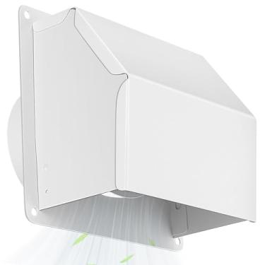 Imagem de MATEWORK Tampa externa de ventilação para secadora de 10 cm com capa frontal removível, ventilação de parede externa de metal com aba acolchoada antiretorno e design de fácil manutenção, saída de