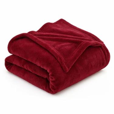 Imagem de Cobertor Casal Manta Microfibra Fleece 2,00 x 1,80m – Macio, Leve, Quentinho e 100% Poliéster para Cama e Sofá (Vinho)