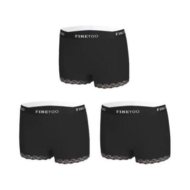 Imagem de Calcinhas De Algodão Com Renda Para Mulheres 3 Peças S-XXL Confortávei