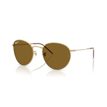 Imagem de Óculos de Sol Ray-Ban Polarizado Round Reverse 0RBR0103S 001/83 Tam 55 / Ouro - Lentes Marrom