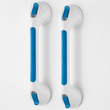 Imagem de TAILI Barra de apoio para chuveiro que brilha no escuro, pacote com 2 barras de apoio de 42,7 cm para banheiras e chuveiros, alças de chuveiro para idosos e idosos, alça de segurança de banheiro