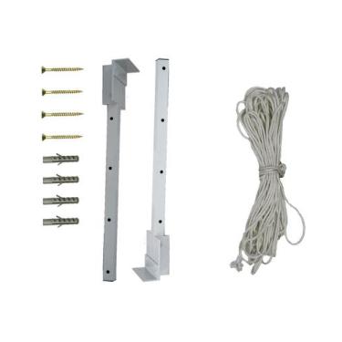 Imagem de Varal Dobrável Articulável Basculante De Parede Muro - Branco - Al-Fer