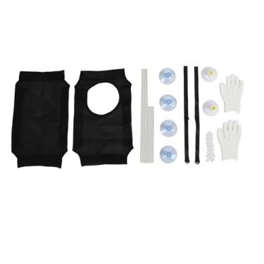 Imagem de Siwoted cama de rede para janela de gato, ventosa resistente, camada dupla, macia, fácil instalação, assento de rede para varanda (Preta)