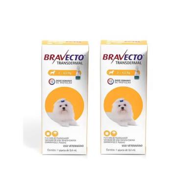 Imagem de Kit 2 Bravecto Antipulgas e Carrapatos para Cães 2 até 4,5Kg