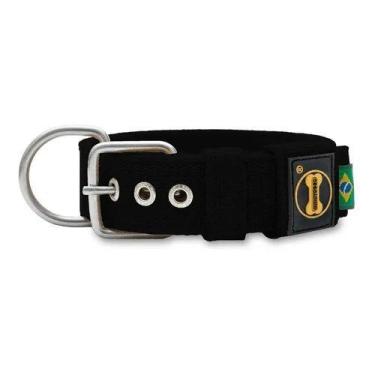 Imagem de Coleira Cachorro Grande Pitbull Rottweiler Bully - Fit Preto - Amoross