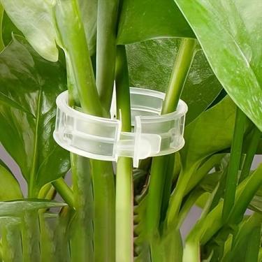 Imagem de 100 peças de clipe de planta, suporte de linha de envoltório de videira para horta doméstica material plástico PP [design de clipe fácil] reutilizável
