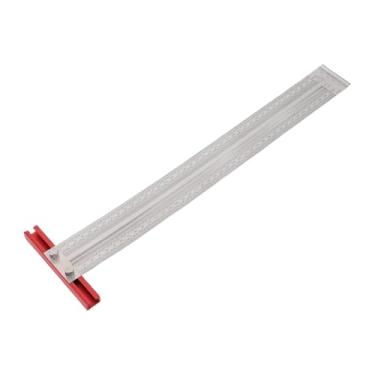 Imagem de WALFRONT Régua de Linha de Marcação para Riscador de Madeira, Régua Quadrada Em T de Aço Inoxidável Com Balança de Precisão de 400 Mm para Carpintaria e Medição Arquitetônica