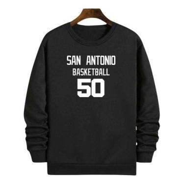 Imagem de Blusa Moletom Gola Basquete San Antonio Basketball Número 50 - Loja Cl
