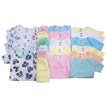 Imagem de Kit C/14 Body Bebê+mijão Liso E Estampado Roupa Bebê Atacado - Batutin