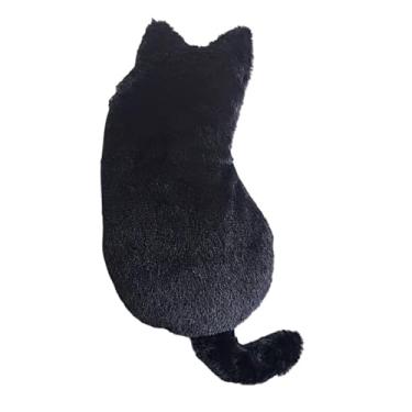 Imagem de Estojo de pelúcia gatinho, caixa de lápis fofa em forma de gato Kawaii, multifuncional e organizador de material de escritório para chumbo, canetas, armazenamento de itens pequenos, preto
