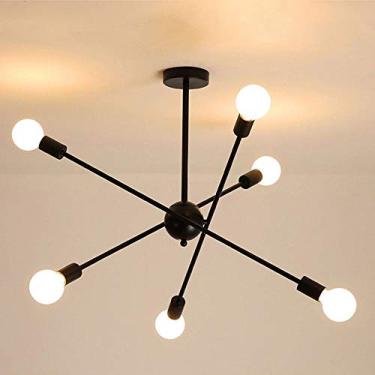 Imagem de Lustre Sputnik | Luminária de teto suspensa moderna de meados do século | Luminárias pendentes industriais para sala de estar, ilha de cozinha, quarto, hall de entrada, corredor, casa de cam