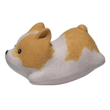 Imagem de Wswqop Enfeite de Cachorrinho Corgi para Mesa de Chá, Modelo de Pet de Chá, Decoração Artesanal para Casa, Pet de Chá de Areia Roxa para Mesa de Chá, Escritó