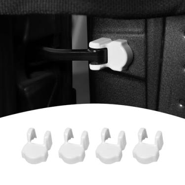 Imagem de PDKLIN Para Jeep JL Capa Limitadora de Porta Branca Guarnição para Jeep Wrangler JL JLU 2018+ para Gladiador JT 2020-Presente ABS Acessórios Interiores 4 peças