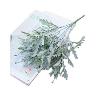 Imagem de Planta De Flor Artificial Folha De Crisântemo 5pcs Decoração De Parede