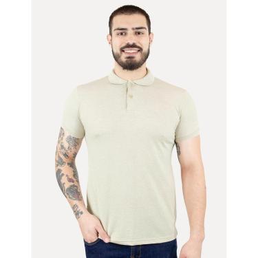 Imagem de Polo Dixen Masculina Piquet Gola Lisa Cáqui Mescla Claro-Masculino