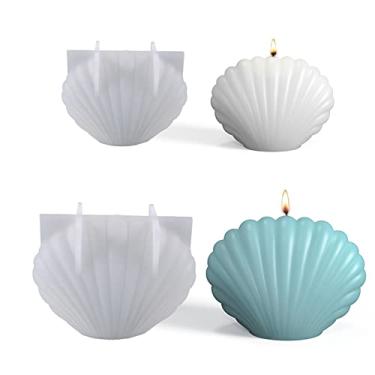 Imagem de Yayatty Moldes de resina de concha 3D de silicone 2 tamanhos moldes de epóxi de concha para resina para fabricação de sabão, decoração de casa, artesanato de resina faça você mesmo
