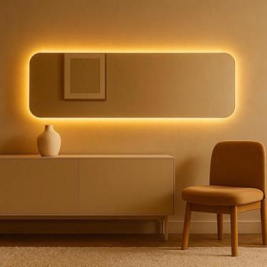 Imagem de Espelho de Parede para Corpo Inteiro com Iluminação LED Pinterest 150x