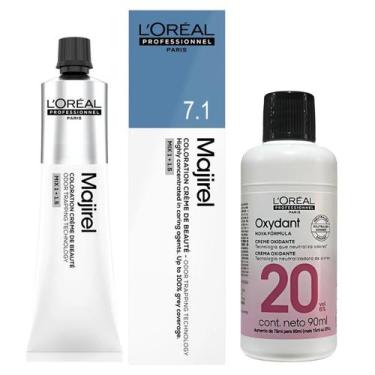 Imagem de Majirel Tinta 7.1 Louro Cinza 60g + Ox 20vol 90ml Loreal - 1010-333