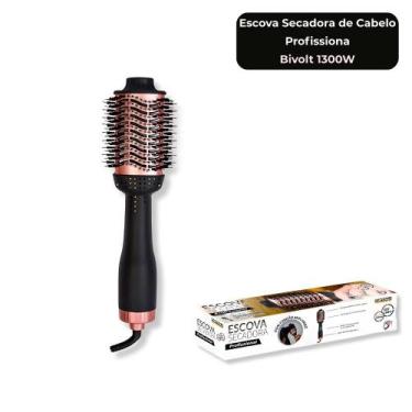Imagem de Escova Secadora Profissional 1300W Bivolt Iônica Anti Frizz Anel Anti 