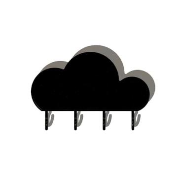 Imagem de Porta-chaves de metal moderno com design de nuvem, organizador de parede sem perfuração para chaves