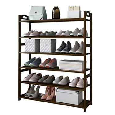 Imagem de Prateleira de sapato, organizador de sapatos de bambu de 6 camadas, prateleira de armazenamento, quarto, sala de estar, sapateira, organizador de sapatos, suporte para sapatos (uma cor 90 x 25 x 106