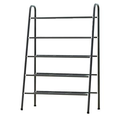 Imagem de Prateleira para sapatos, organizador de sapatos de 5 andares, prateleira de metal, organizador de armazenamento para quarto, entrada, corredor, sapato, suporte (preto 65 x 33 x 100 cm)