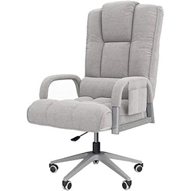 Imagem de Cadeira de computador de escritório cadeira de jogos cadeira de escritório cadeira de tarefas ergonômica respirável almofada de tecido de linho para trabalhar e estudar cadeira giratória ajustável