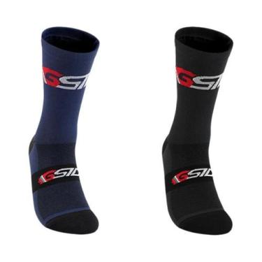 Imagem de Meias De Ciclismo Brancas E Pretas Até O Joelho, Compressão Para Bicic