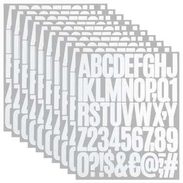 Imagem de Adesivos de letras de 5 cm, 490 peças de adesivos com símbolo de número do alfabeto para álbuns, placa, garrafa de água, caixa de correio, adesivos autoadesivos de letras de vinil para artes e